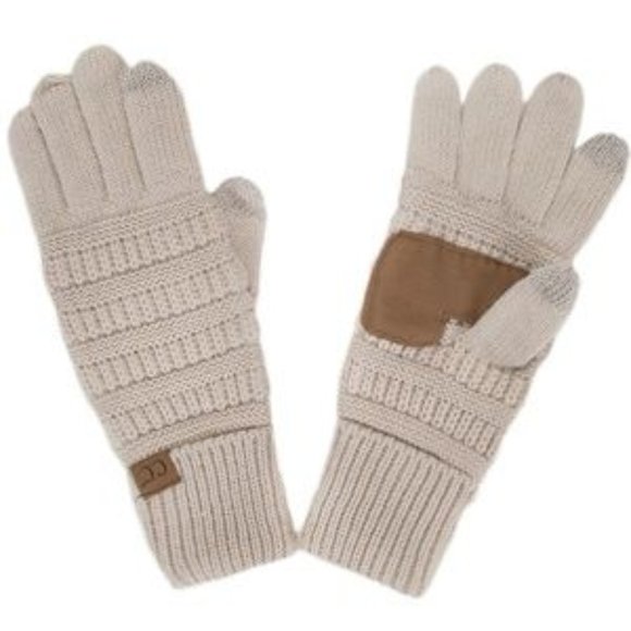 C.C 3pc Knit Warm Pom Beanie Gloves Scarves Set main image 5
